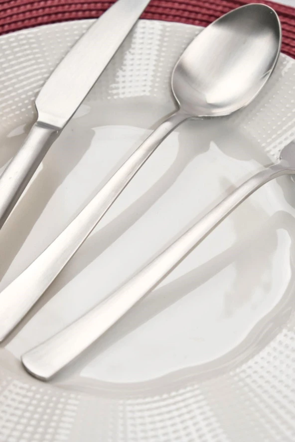 Lugga Nida Scotch Tatlı Çatal Kaşık Bıçak Takımı 6 Kişilik 18 Parça - 4