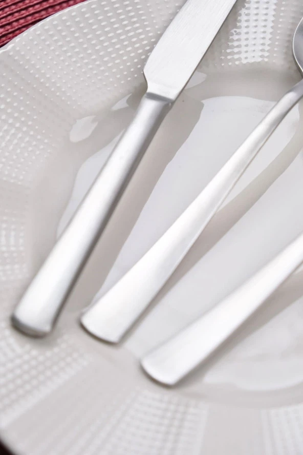 Lugga Nida Scotch Tatlı Çatal Kaşık Bıçak Takımı 6 Kişilik 18 Parça - 5