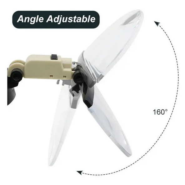 Işıklı Kafa Büyüteci Kask Büyüteç Led İşıklı Kafa Bandı Büyüteç Gözlük Büyüteç Kafa Büyüteç - 4