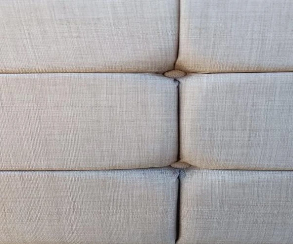 Başlık 90336 DK Çift Kişilik 160 Model Dilimli Kare Süt Kahve Keten Kumaş ElYapm - 7