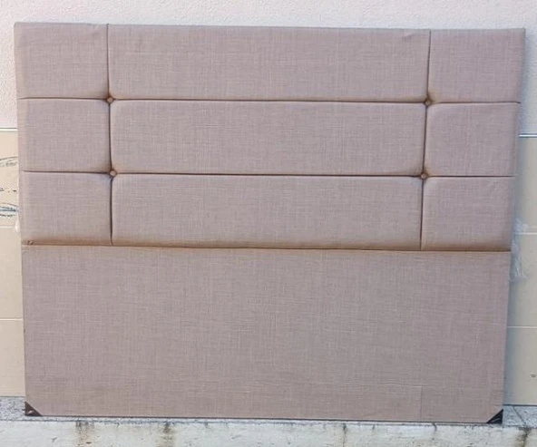 Başlık 90336 DK Çift Kişilik 160 Model Dilimli Kare Süt Kahve Keten Kumaş ElYapm - 8