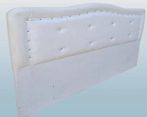 Başlık 90337 DK Çift 150 cm Model Dalga Suni Deri Beyaz Kumaş Kapitne El Yapım - Resim 3