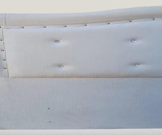 Başlık 90337 DK Çift 150 cm Model Dalga Suni Deri Beyaz Kumaş Kapitne El Yapım - Resim 2