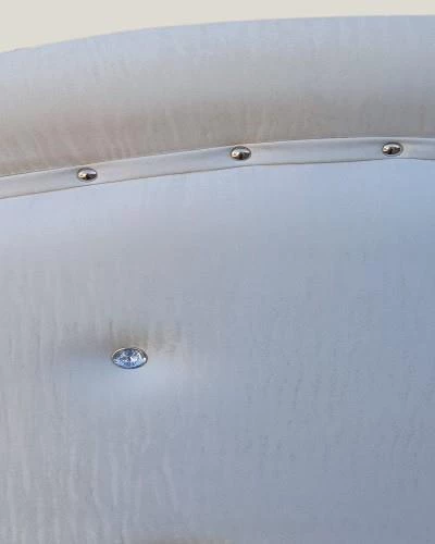 Başlık 90337 DK Çift 150 cm Model Dalga Suni Deri Beyaz Kumaş Kapitne El Yapım - Resim 7