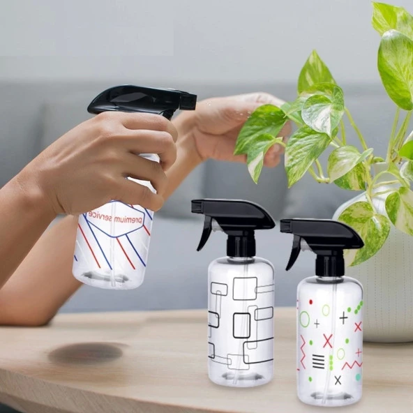 500ml Bitki Su Püskürtme Pompalı Fısfıs Boş Sprey Şişesi Çiçek Sulama Doldurulabilir Su Kabı (1243)
