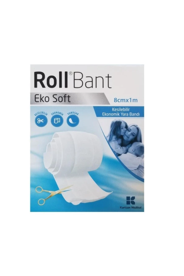 Roll Bant Eko Soft Kesilebilir Yara Bandı 8Cmx1M