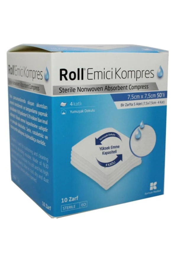 Roll Emici Kompres Ped 50 Li (7,5*7,5)