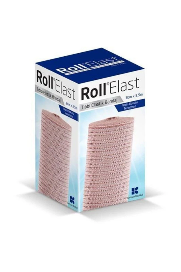 Roll Elast Ten Rengi Tıbbi Elastik Bandaj 8Cmx3.5M