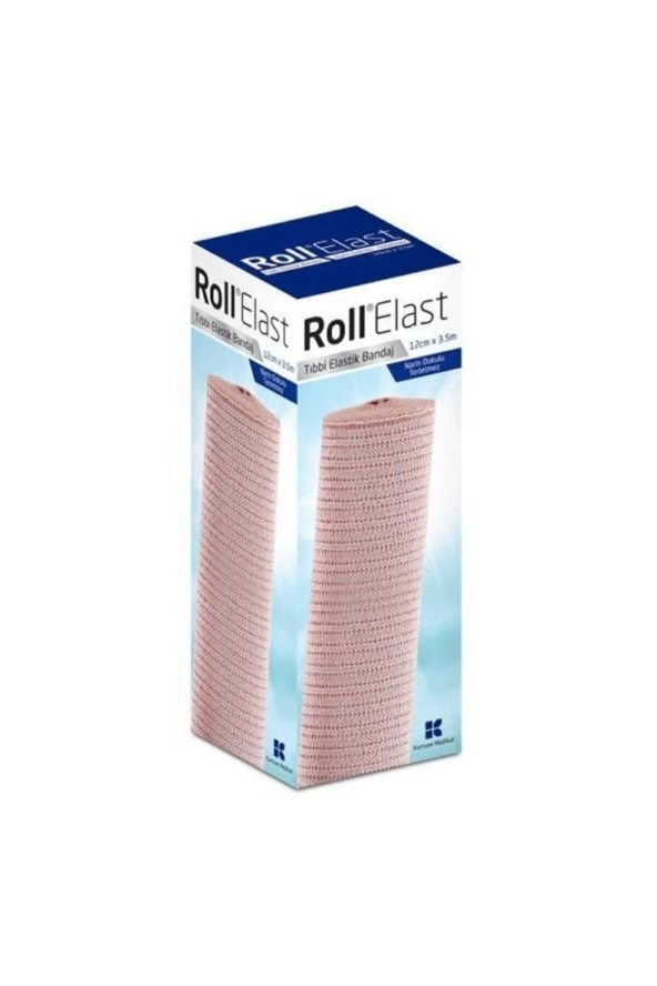 Roll Elast Ten Rengi Tıbbi Elastik Bandaj 12Cmx3.5 M