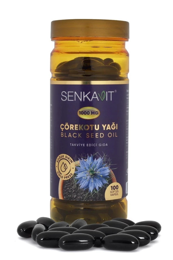 senkavit Bitkisel Çörekotu Yağı Softjel 1000 Mg 100 Kapsül