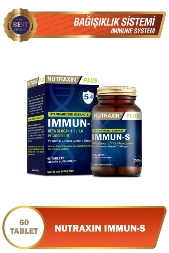 Nutraxin Immun-S - Vitamin Takviyesi 60 Tablet
