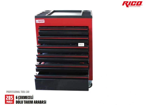 Rıco 6 Çekmeceli Takım Arabası 285 Parça 025-TA0024