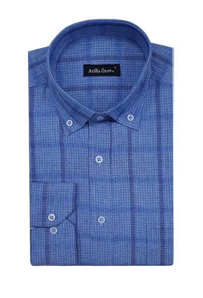 Atilla Özer K.Mavi Klasik Uzun Kol Erkek Gömlek-6447