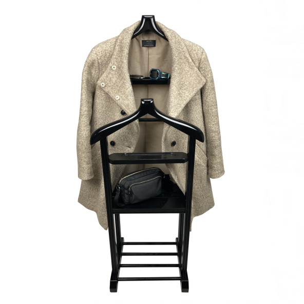 Melada Mobilya Gürgen Çift Tepeli Dilsiz Uşak Siyah Double Sehpalı - 5