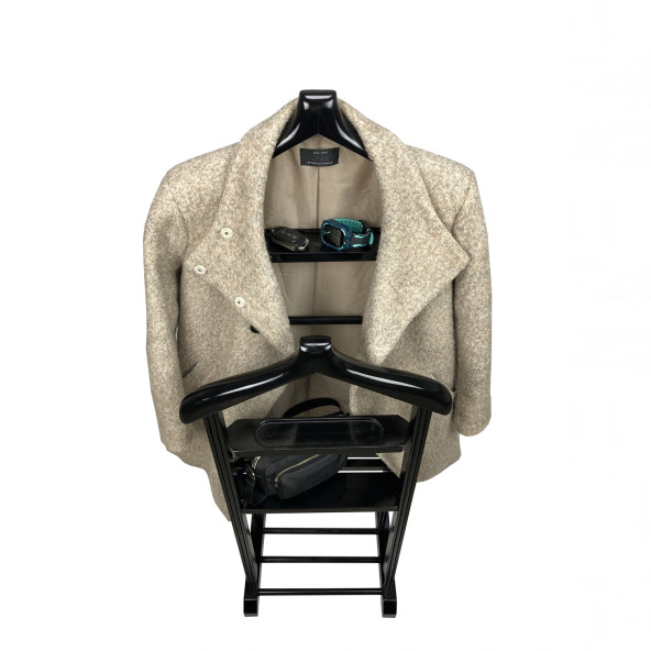 Melada Mobilya Gürgen Çift Tepeli Dilsiz Uşak Siyah Double Sehpalı - 6