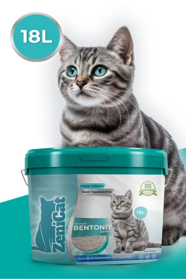 ZeniCat Kedi Kumu İnce Taneli Kokusuz Doğal Bentonit 18 Lt - 2
