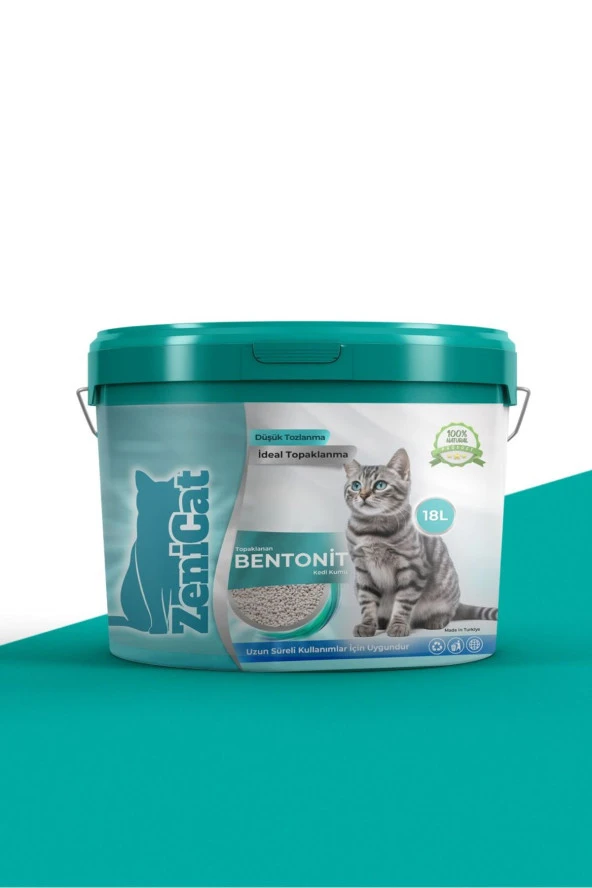 ZeniCat Kedi Kumu İnce Taneli Kokusuz Doğal Bentonit 18 Lt - 3