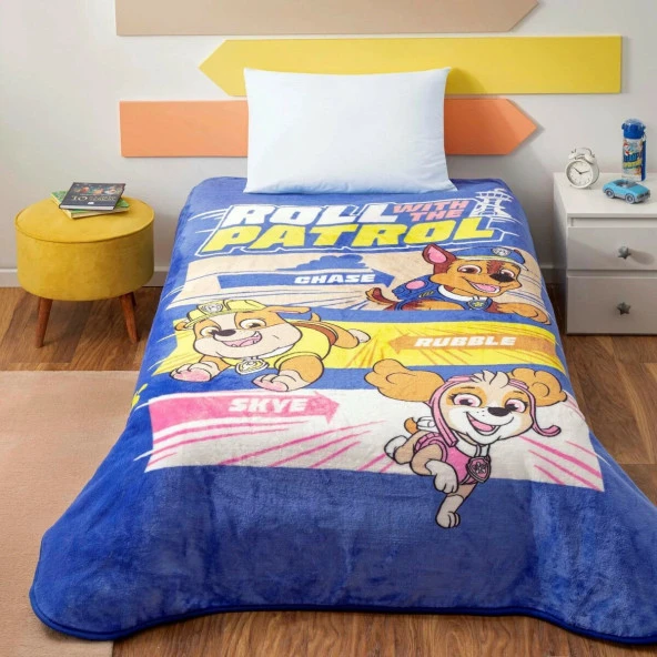 Taç Paw Patrol Team Lisanslı 160x220 cm Genç Tek Kişilik Battaniye