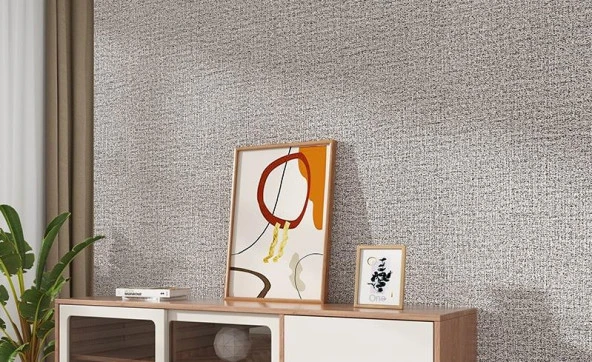 Renkli Duvarlar 50x280 Cm (1,4m2) Keten Grisi Kendinden Yapışkanlı Duvar Kağıdı   Dokulu Esnek Silinebilir - 3