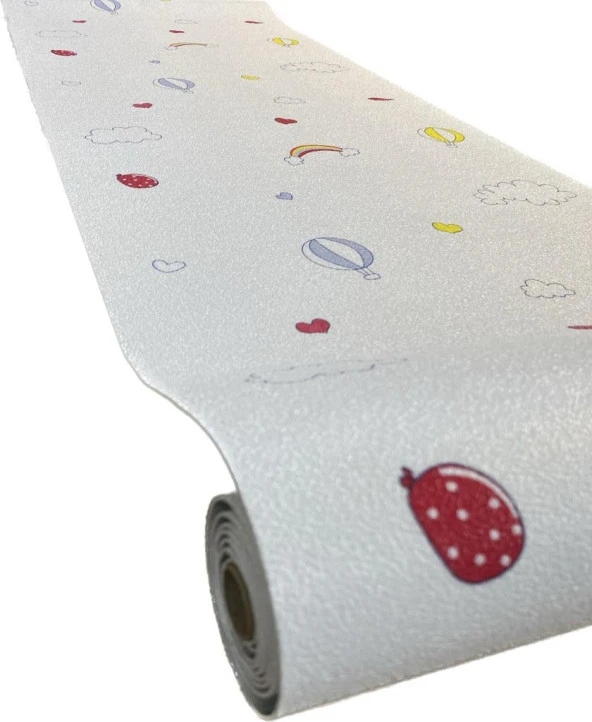 Renkli Duvarlar 50x280cm(1,4m2) Gökkuşağı Balon Kendinden Yapışkanlı Duvar Kağıdı Silinebilir Esnek Çocuk Odası - Resim 3