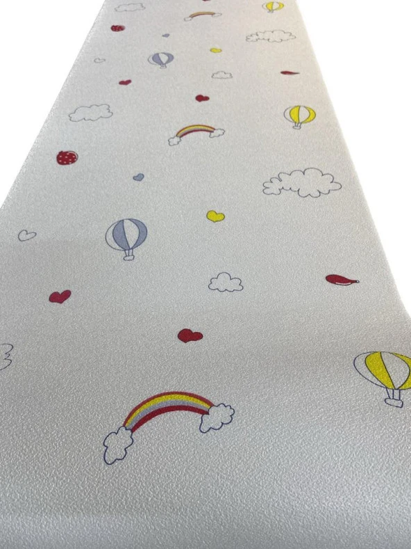 Renkli Duvarlar 50x280cm(1,4m2) Gökkuşağı Balon Kendinden Yapışkanlı Duvar Kağıdı Silinebilir Esnek Çocuk Odası - 5