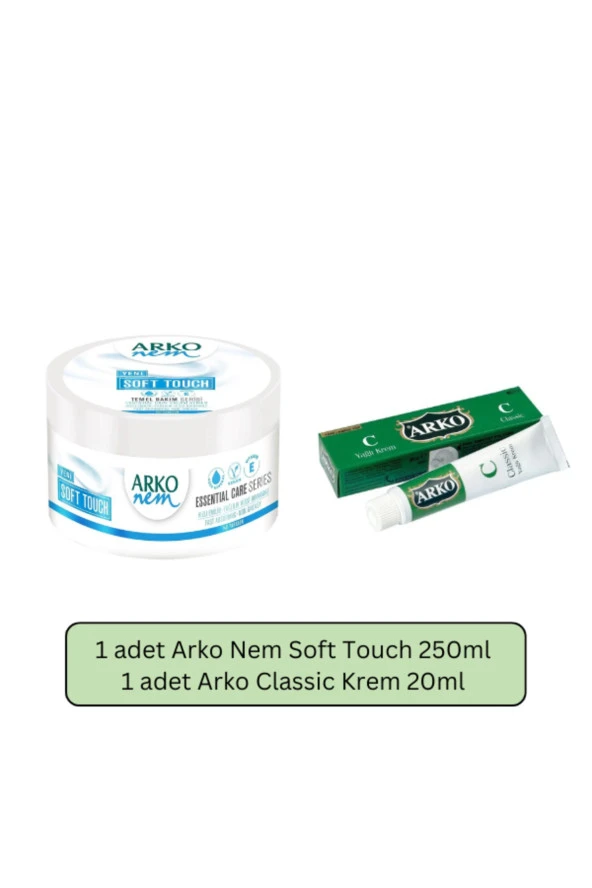 Arko Nem Soft Touch Nemlendirici El ve Vücut Kremi 250 ml + Arko Classic Yağlı Krem 20ml