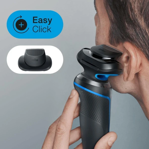 Braun Yeni Seri 51 B1200S Kablosuz Tıraş Makinesi Autosense Easyclean Easyclick Islak & Kuru - 4