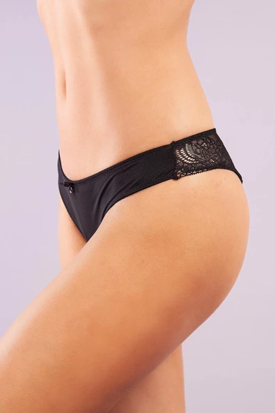 GALA A Plus Siyah Arkası Dantelli Mini String Tanga - 3