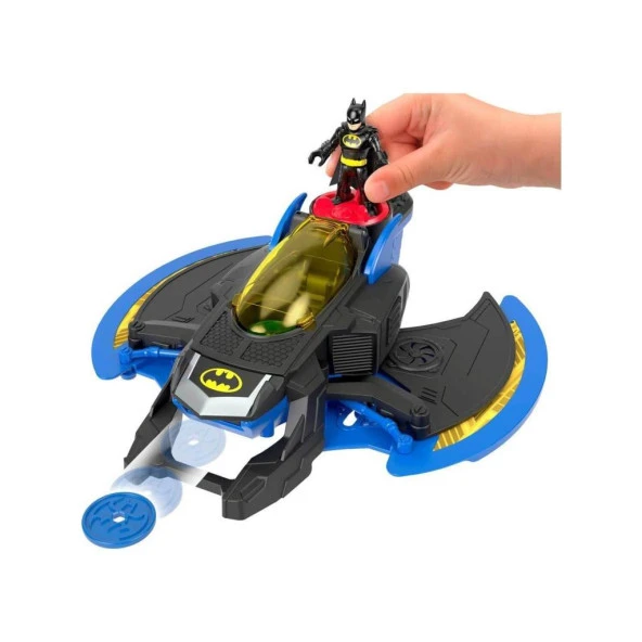 Imaginext DC Super Friends Batwing ve Batman, Oyuncak Uçak ve Batman Figürü - 2