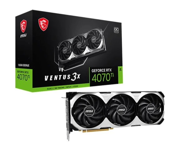 MSI RTX 4070 VENTUS 3X E 12G OC 12GB Geforce RTX4070 GDDR6X 192bit HDMI 3xDP 16x Ekran Kartı