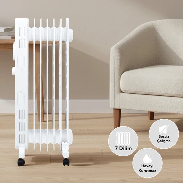 Kumtel 7 Dilim Beyaz Radyatör KUM-1220S - Resim 2