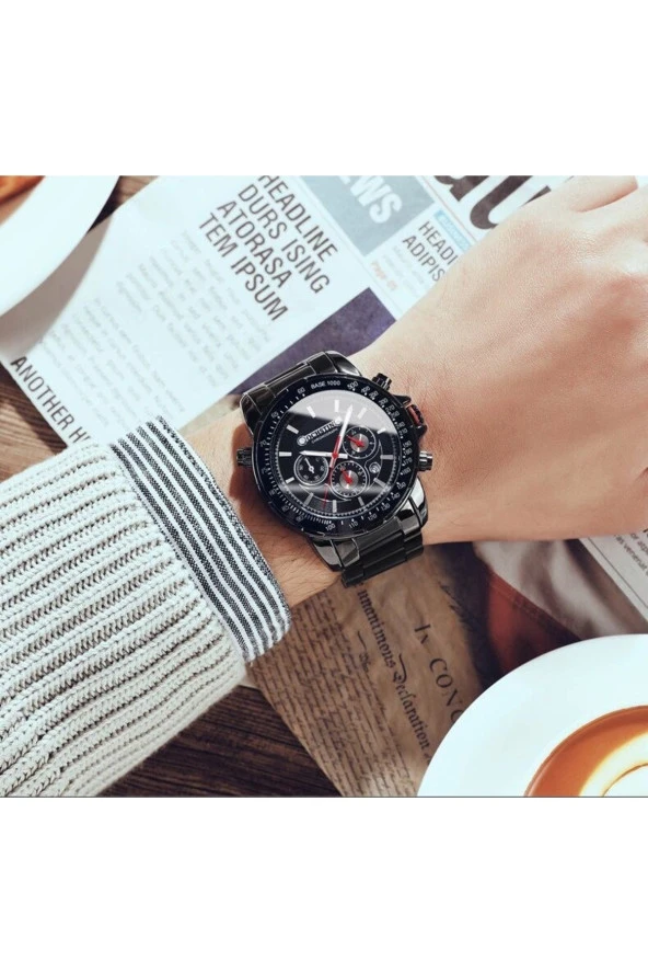 Tüm Fonksiyonları Aktif Çelik Kasa Kordon Erkek Kol Saati8904160492007 - Resim 4