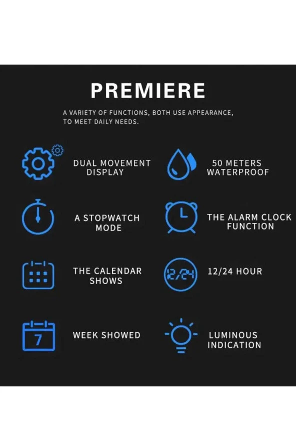 DİJİTAL VE ANALOG ERKEK KOL SAATİ924989 - Resim 3