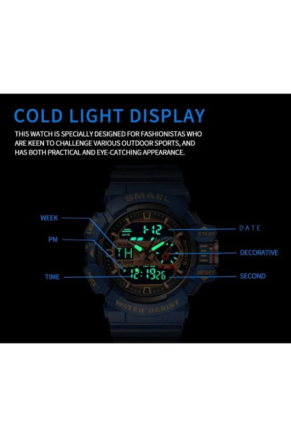 DİJİTAL VE ANALOG ERKEK KOL SAATİ925014 - Resim 6