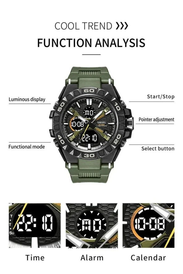 DİJİTAL VE ANALOG ERKEK KOL SAATİ924969 - Resim 4