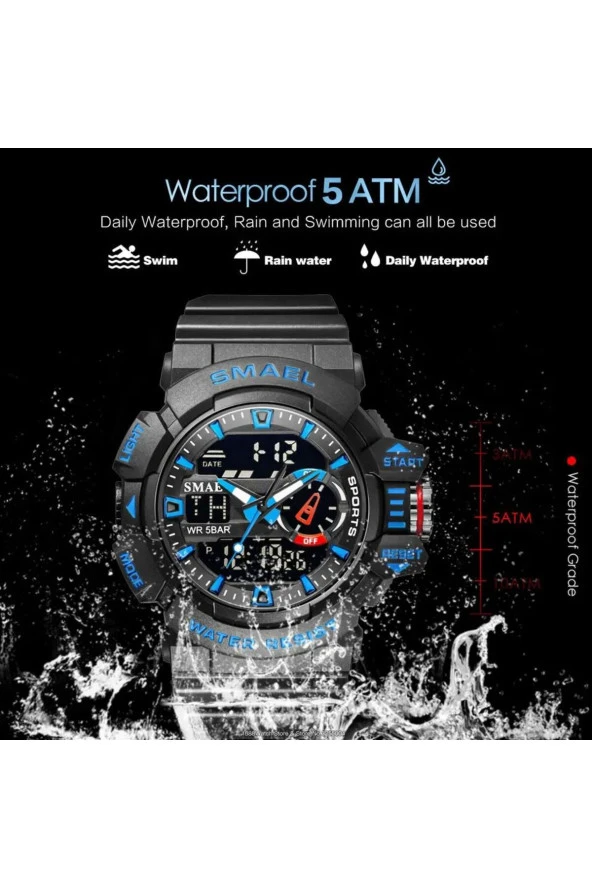 DİJİTAL VE ANALOG ERKEK KOL SAATİ925072 - Resim 5