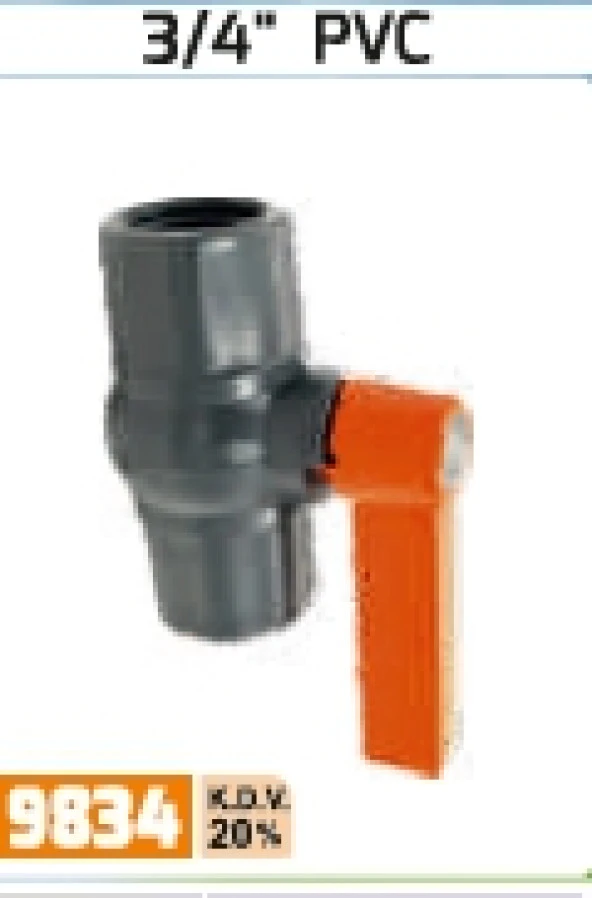 PVC Küresel Vana 3/4 - Resim 2