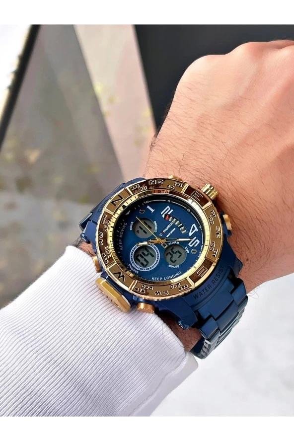 Digital & Analog Erkek Kol Saati Led Işık, Takvim, KronometreP3389S3536 ürün görseli