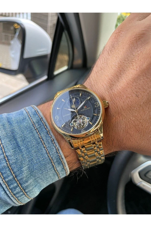 Aokulasic Otomatik Mekanizma Çelik Kasa Kordon Erkek Kol Saati924492 - Resim 4