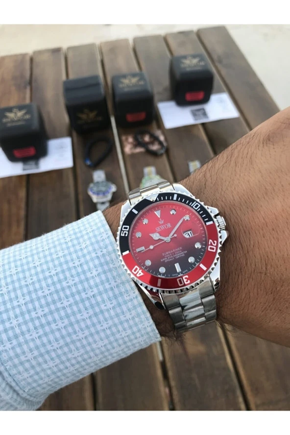 SEWOR Watch Takvim Aktif Çelik Kasa Ve Kordon Erkek Kol Saati923337 ürün görseli