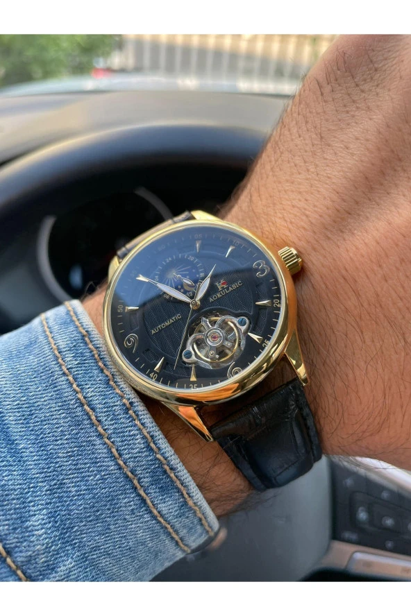 Aokulasic Otomatik Mekanizma Deri Kordon Erkek Kol SaatiSwr0704 - Resim 2