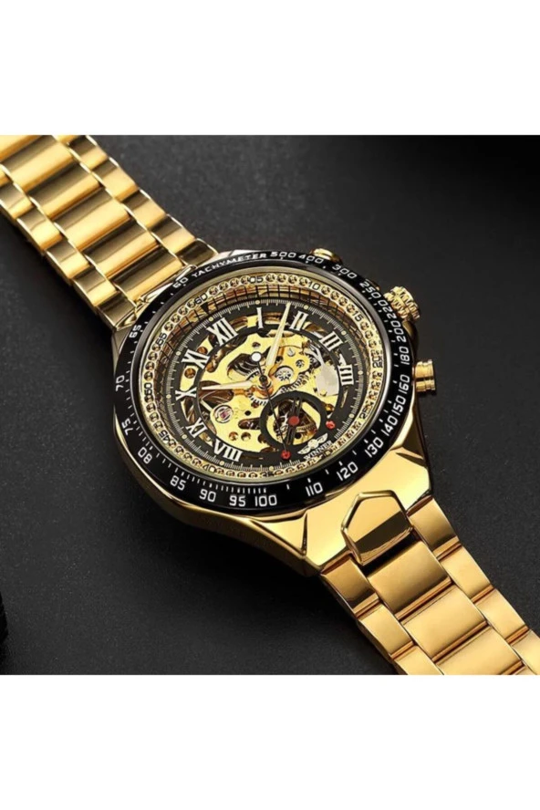 WİNNER Mekanik Otomatik Çelik Kasa Kordon Lüks Erkek Kol Saati619955054398 ürün görseli