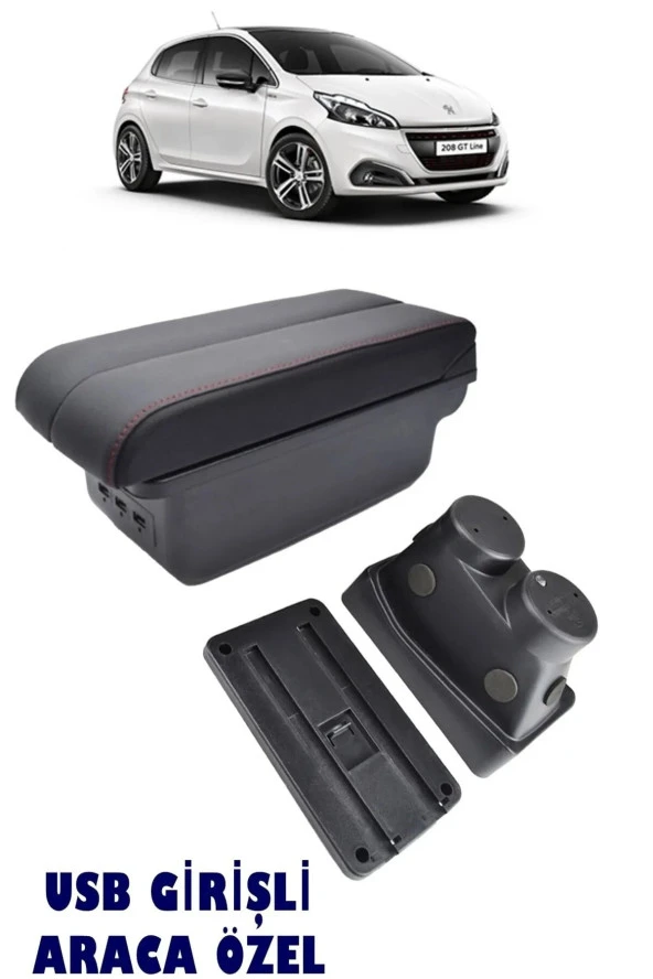 Peugeot 208 2013-2018 Usbli Vidasız Kol Dayama Kolçak