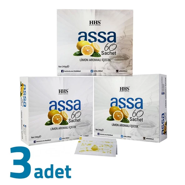 HHS Assa 60 Sachet Limon Aromalı Bitki Form Çayı 240GR X 3 Adet