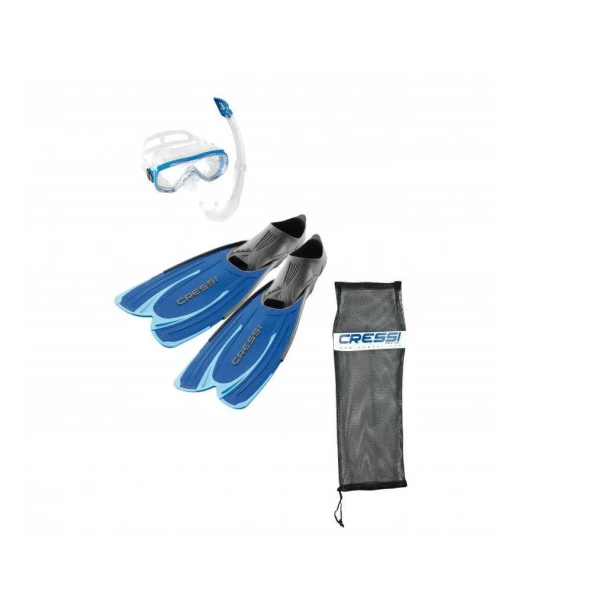 Cressi Agua - Onda - Mexico Palet Maske Şnorkel Set  Blue NO:45-46