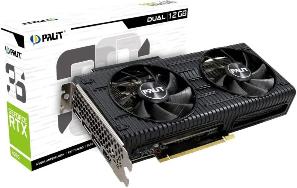 Palit Geforce RTX3060 Dual LHR 12GB 192BIT Gddr6 (DX12) Pcı-E 4.0 Ekran Kartı (NE63060019K9-190AD)