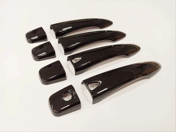 Nissan Qashqai Uyumlu 2014-2020 Kapı Kolu Kaplama - Piano Black ( Smart Key ) - Resim 2