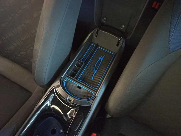 Toyota C-Hr Uyumlu 2016-2019 Orta Konsol Kutusu Mavi - 2