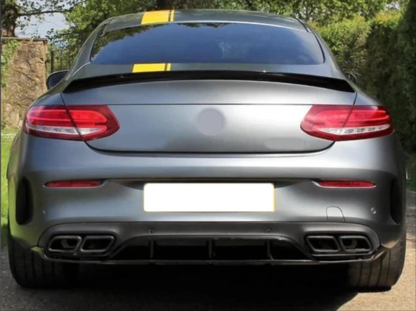 Mercedes W205 Uyumlu C63 Coupe Edition 1 Difüzör & Egzoz Seti Piano Black (Amg) - 4