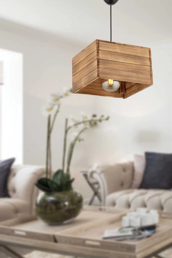 Box Ahşap Sarkıt Avize